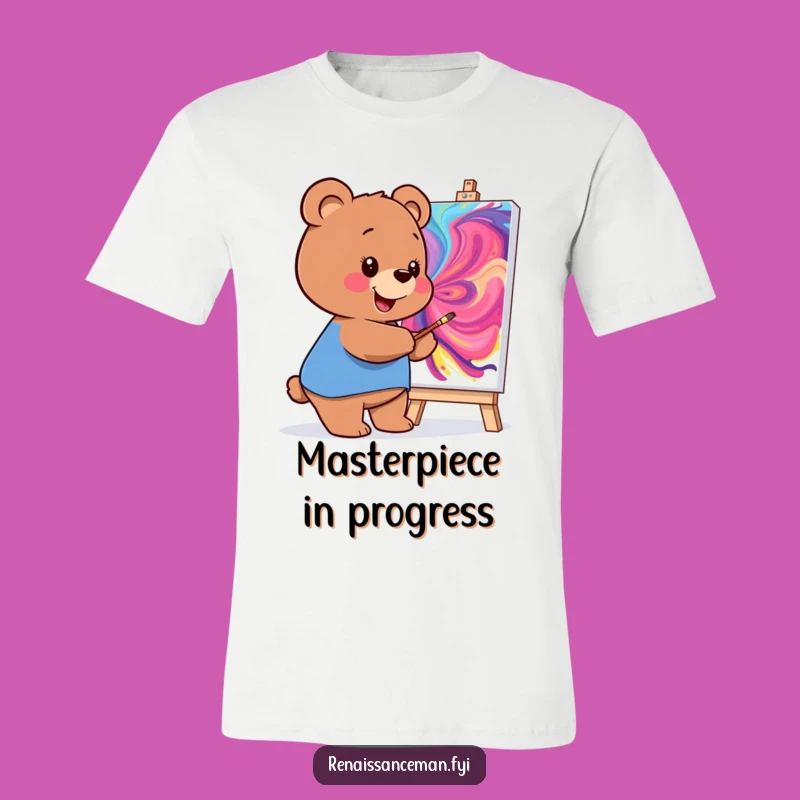 Funny Bear Painting T-Shirt: Wear Your Artistic Flair with Humor