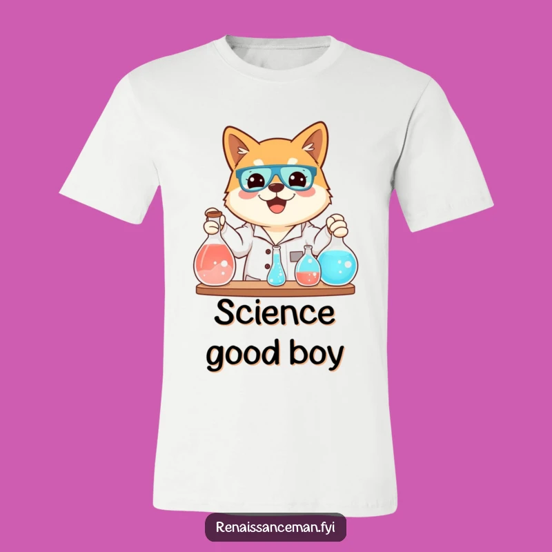 Funny Shiba Inu Science Experiment T-Shirt: Beaming Pup's Hilarious Lab Results