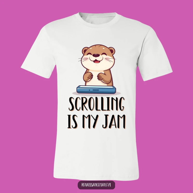 Funny Otter T-Shirt: Joyful Scrolling for Digital Enthusiasts