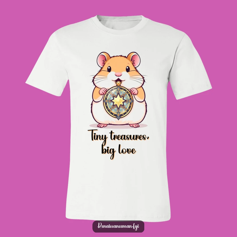 Showcase your sentimental side with this proud hamster locket t-shirt. A sweet design for everyday wear.
