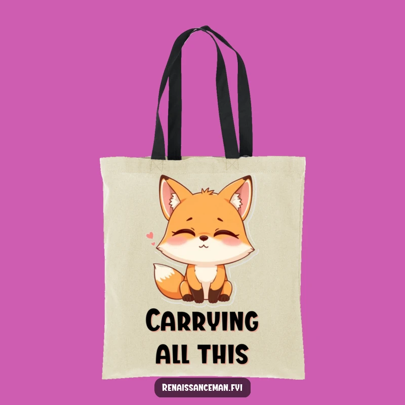 This funny tote bag featuring a sarcastic fox is perfect for carrying your essentials with a touch glamour and a lot of attitude.