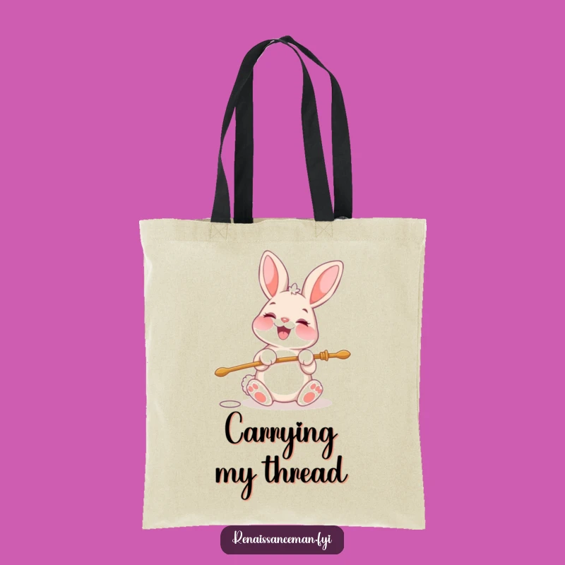 Funny Bunny Needle Threading Tote Bag: Carry Your Craft Supplies with Joy