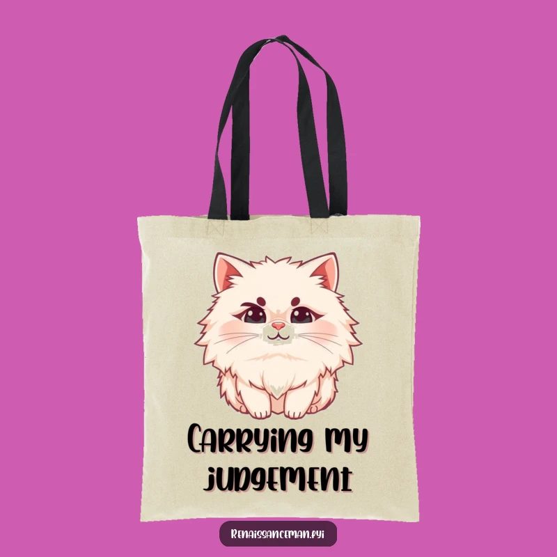 Funny Cat Tote Bag: Carry Your Sarcasm with This Smirking Design