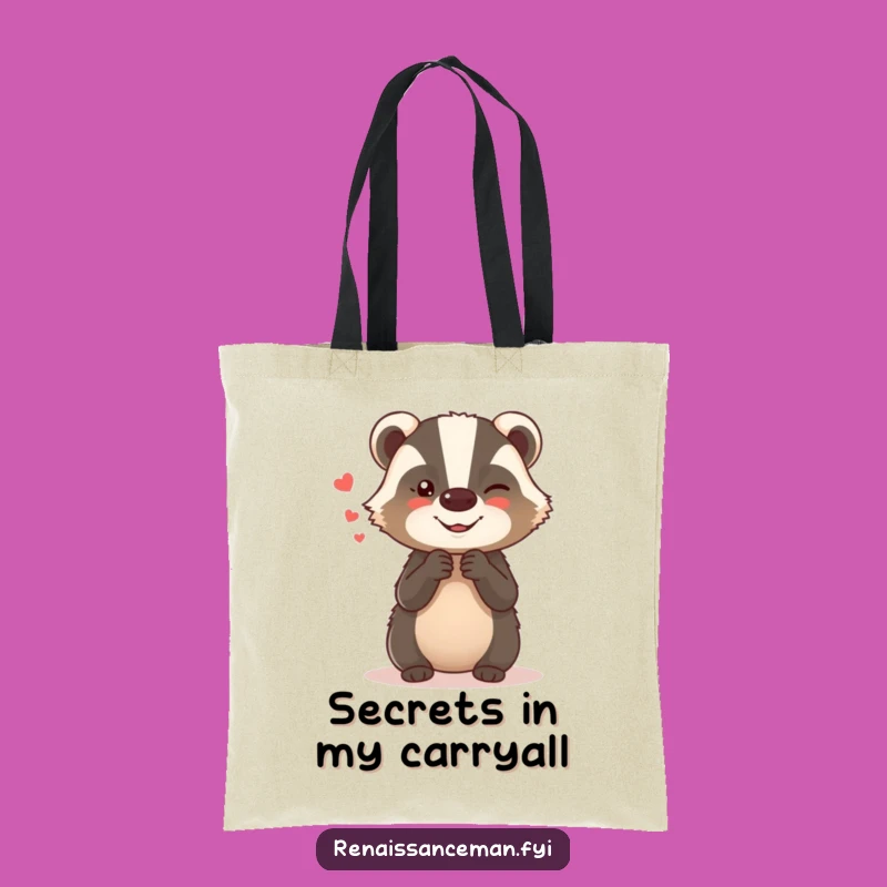 Funny Giggling Badger Tote Bag: Your Secret Stash Holder - Chic & Hilarious Gift