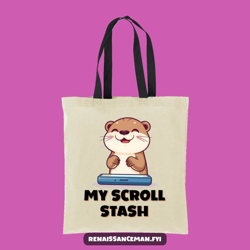 Funny Otter Tote Bag: Carry Your Scroll Essentials in Style