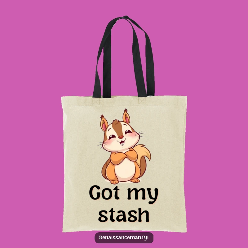 This funny tote bag featuring a wise squirrel is perfect for carrying your essentials with a knowing air and effortless style.