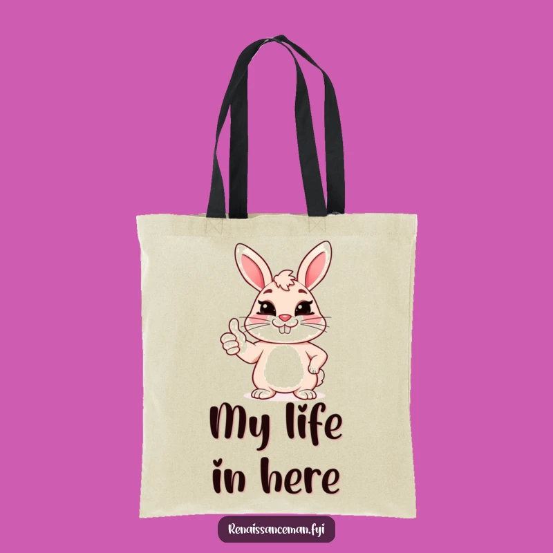This funny tote bag featuring a sarcastic bunny is perfect for groceries, books, or anything else you need to carry with a hint of irony.